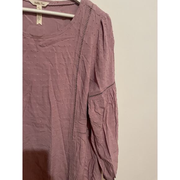 Matilda Jane Turn on the Charm Swiss dot Womens long sleeve lavender dress Large - Picture 5 of 6